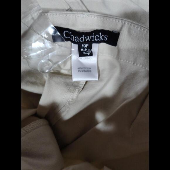 Chadwicks Capris pants Womens Size 10P Khaki Preppy Flat Front Zip 100% Cotton - Picture 7 of 12
